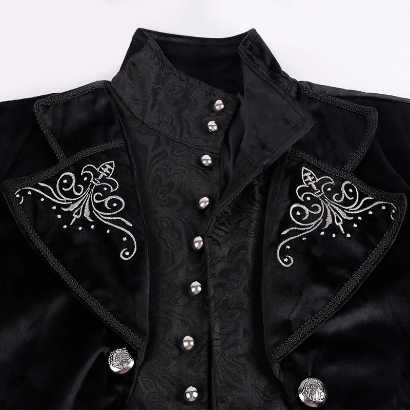 Vintage Gothic Jacket Coats Male Vintage Steampunk Swallowtail Long Sleeve Coat