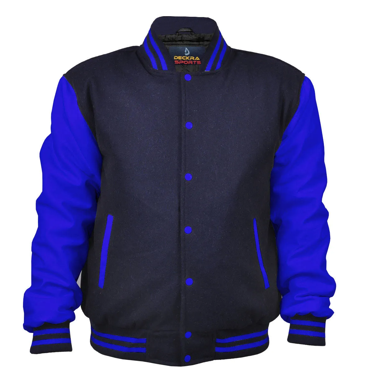 Woman Jacket Wool Leather Navy Blue/Blue