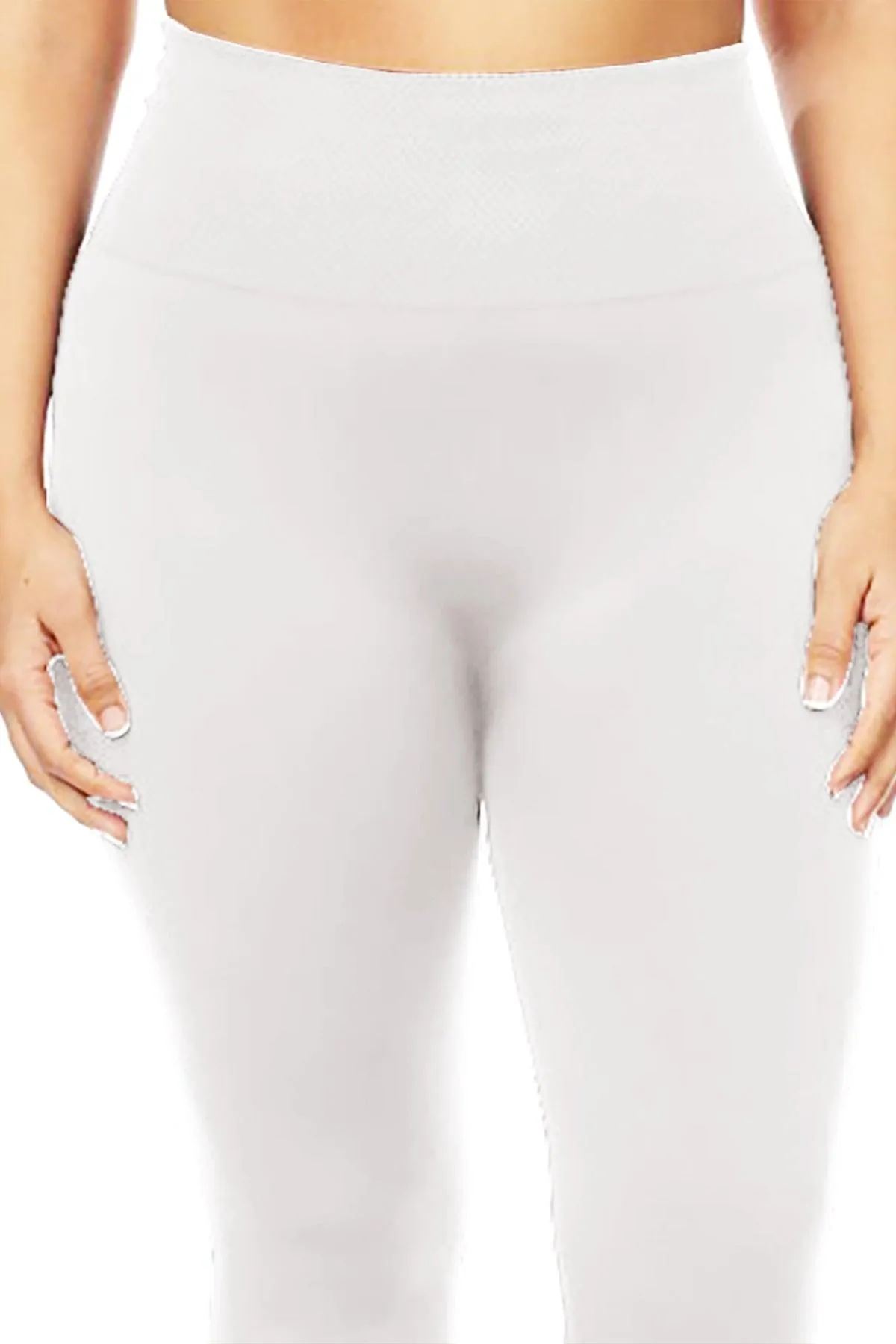 Women's Women's Plus Size Banded Waist Leggings with Fleece Lining