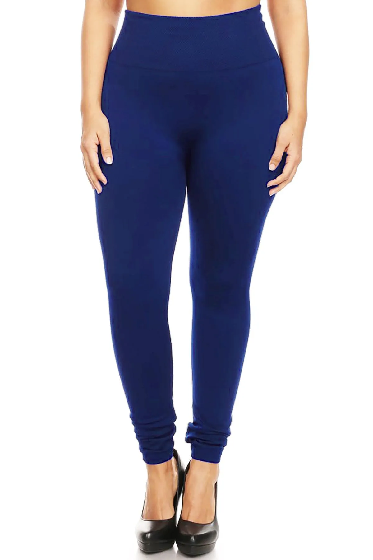 Women's Women's Plus Size Banded Waist Leggings with Fleece Lining