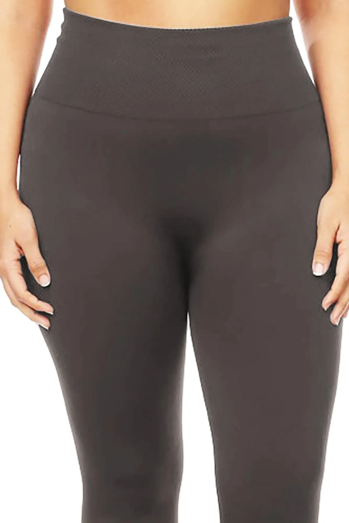 Women's Women's Plus Size Banded Waist Leggings with Fleece Lining