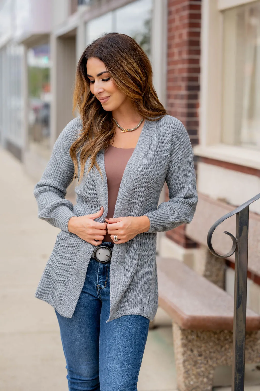 Woven Tie Waist Cardigan